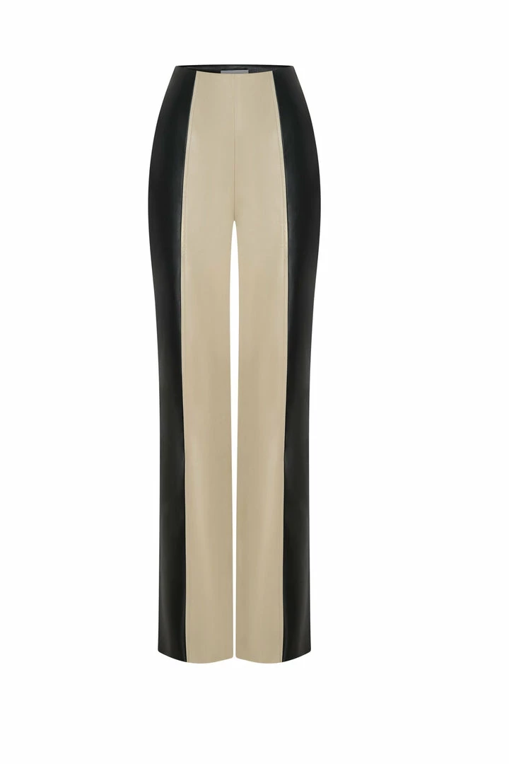 WNT All Bottoms Marley Wide Leg Contrast Pu Pant - Black Two Tone 6 WNT All Bottoms Marley Wide Leg Contrast Pu Pant - Black Two Tone