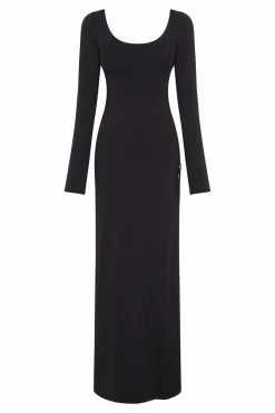 WXI Kathryn Long Sleeve Lace Up Maxi Dress - Black 19 WXI Kathryn Long Sleeve Lace Up Maxi Dress - Black