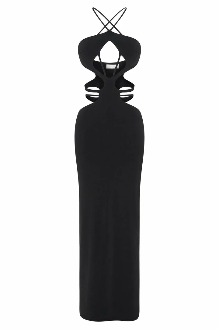 BSD DRESSES Eden Halter Strappy Cutout Maxi Dress - Black 11 BSD DRESSES Eden Halter Strappy Cutout Maxi Dress - Black