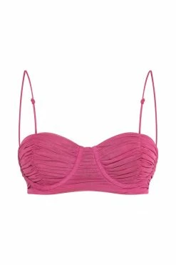 FTH Tessa Mesh Ruched Cup Bralette - Violet