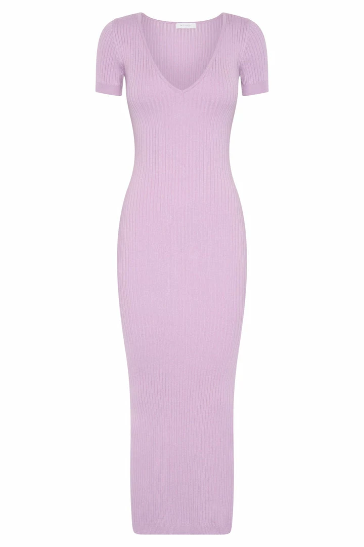 SOP DRESSES Nina Short Sleeve Knit Midi Dress - Lilac 7 SOP DRESSES Nina Short Sleeve Knit Midi Dress - Lilac