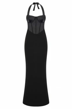QNG DRESSES Charlize Satin Maxi Dress - Black 15 QNG DRESSES Charlize Satin Maxi Dress - Black