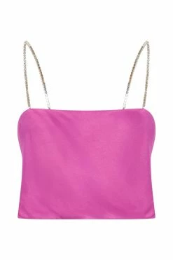 JLW Dayana Straight Cut Crop Top - Purple