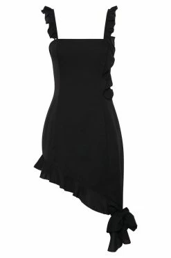 BSD Maeve Asymmetric Ruffle Dress - Black DRESSES 21 BSD Maeve Asymmetric Ruffle Dress - Black DRESSES