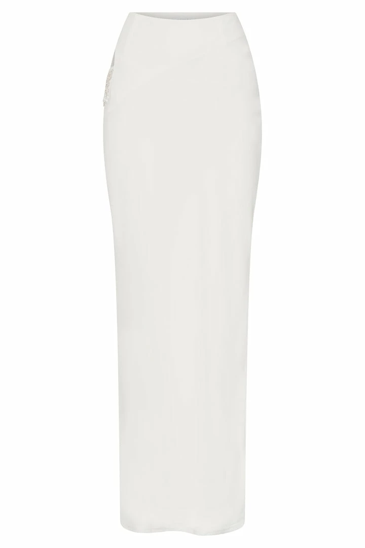 JLW Two Piece Sets Jayleen Maxi Skirt With Fringe - White 6 JLW Two Piece Sets Jayleen Maxi Skirt With Fringe - White