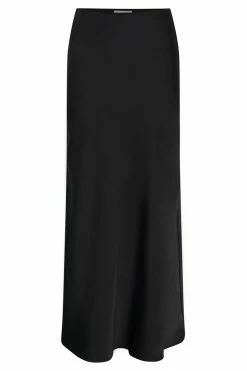 WNT Missy Maxi Satin Skirt - Black All Bottoms