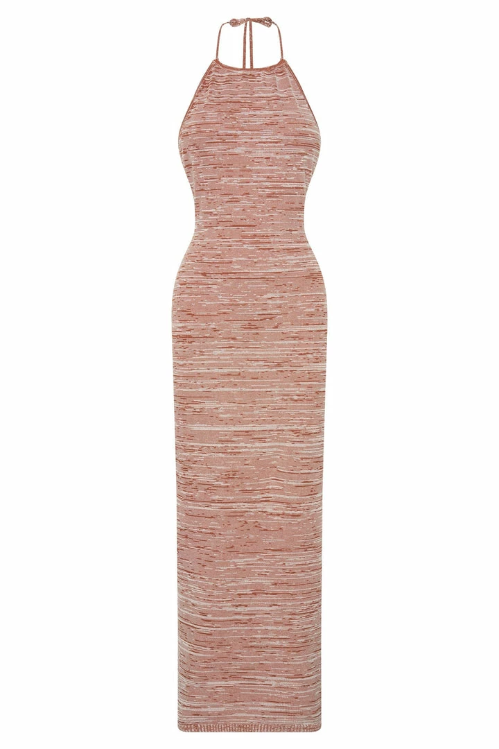 EMS DRESSES Fleur Halter Midi Dress - Brown Space Dye 7 EMS DRESSES Fleur Halter Midi Dress - Brown Space Dye