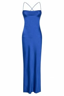 WNT Sydney Straight Neck Slip Maxi Dress - Cobalt Blue