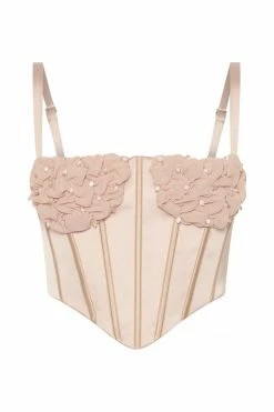 QNG Kristy Shirring Bust Corset Top - Champagne All Tops 9 QNG Kristy Shirring Bust Corset Top - Champagne All Tops