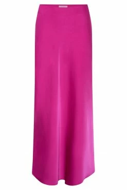 WNT Missy Maxi Satin Skirt - Fuchsia