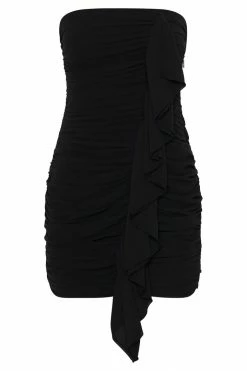 WNT DRESSES Suzanna Ruched Mini Dress - Black