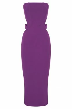 QNG Catherine Cut Out Midi Dress - Violet