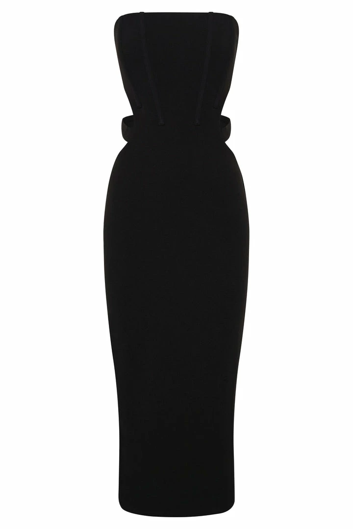 MESHKI U.S Catherine Cut Out Midi Dress - Black DRESSES 9 MESHKI U.S Catherine Cut Out Midi Dress - Black DRESSES