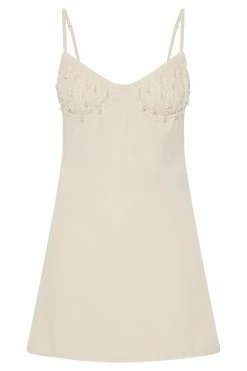 BSD Amelie Shirring Bust Slip Dress - Cream DRESSES 15 BSD Amelie Shirring Bust Slip Dress - Cream DRESSES