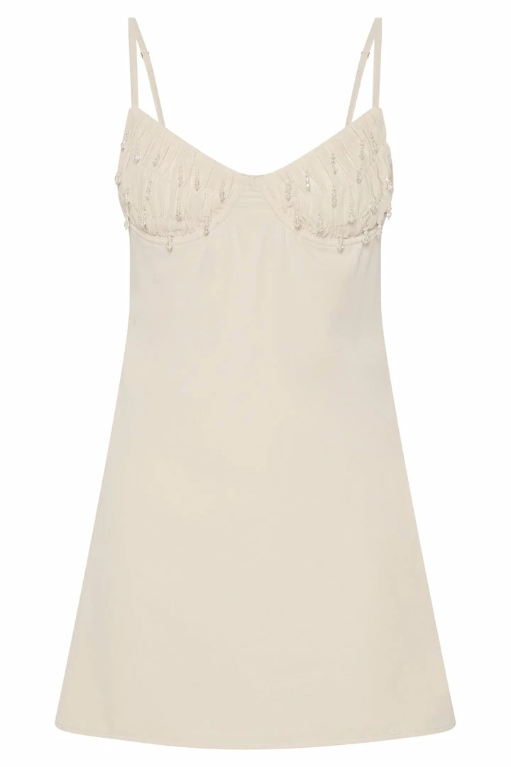 BSD Amelie Shirring Bust Slip Dress - Cream DRESSES 8 BSD Amelie Shirring Bust Slip Dress - Cream DRESSES