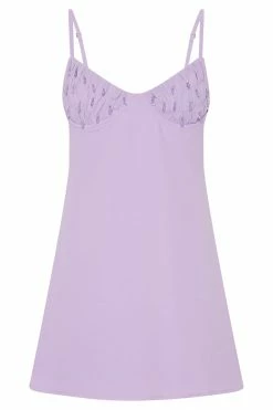 BSD DRESSES Amelie Shirring Bust Slip Dress - Lilac 21 BSD DRESSES Amelie Shirring Bust Slip Dress - Lilac