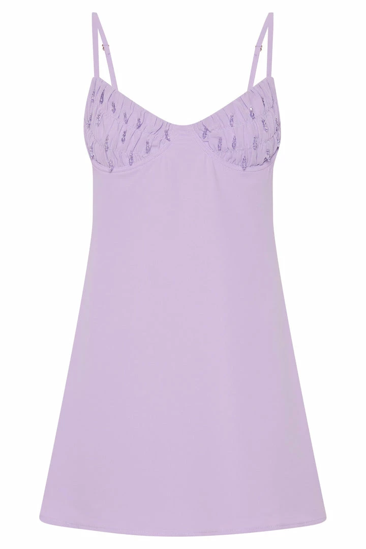 BSD DRESSES Amelie Shirring Bust Slip Dress - Lilac 11 BSD DRESSES Amelie Shirring Bust Slip Dress - Lilac