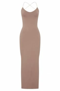 WXI DRESSES Sabine Backless Maxi Dress - Latte