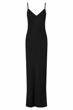 JLW DRESSES Baily Satin Maxi Dress - Black