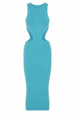 SOP Lela Cut Out Midi Dress - Aqua