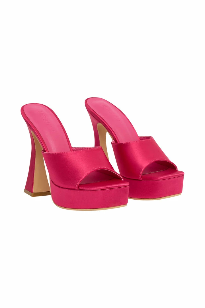 LFS Mikaela Satin Platform Heels - Pink Shoes 7 LFS Mikaela Satin Platform Heels - Pink Shoes