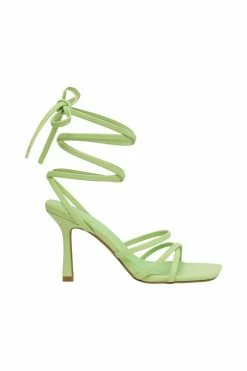 LFS Milly Faux Leather Wrap Around Heels - Lime Green 18 LFS Milly Faux Leather Wrap Around Heels - Lime Green