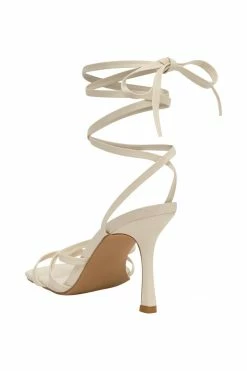 LFS Shoes Milly Faux Leather Wrap Around Heels - Cream 13 LFS Shoes Milly Faux Leather Wrap Around Heels - Cream