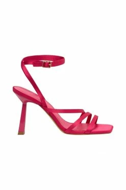 LFS Lena Three Strap Satin Heels - Pink