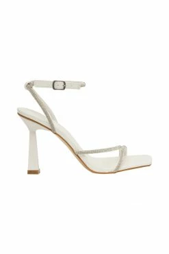 LFS Caitlin Diamante Rope Heels - White Shoes