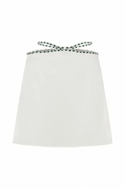 JLW Farah Diamante Trim Mini Skirt - White 11 JLW Farah Diamante Trim Mini Skirt - White