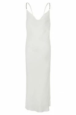 JLW Rasta Cowl Neck Diamante Strap Midi Dress - White DRESSES