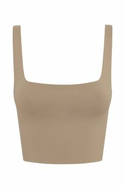 WXI Sara Square Neck Crop Top - Taupe 15 WXI Sara Square Neck Crop Top - Taupe