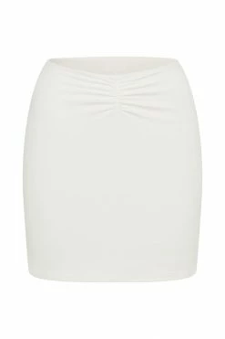 WXI Kara Ruched Front Mini Skirt - White 15 WXI Kara Ruched Front Mini Skirt - White