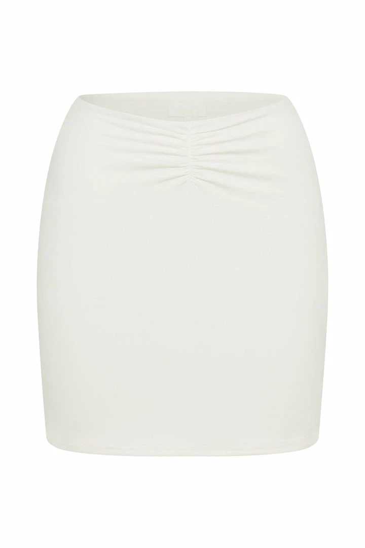 WXI Kara Ruched Front Mini Skirt - White 8 WXI Kara Ruched Front Mini Skirt - White
