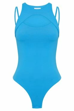 WXI Kenzie Strappy Cut Out Bodysuit - Cyan Blue 17 WXI Kenzie Strappy Cut Out Bodysuit - Cyan Blue