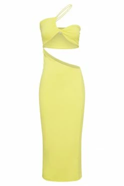 WXI Keira Side Cut Out Midii Dress - Yellow DRESSES 15 WXI Keira Side Cut Out Midii Dress - Yellow DRESSES