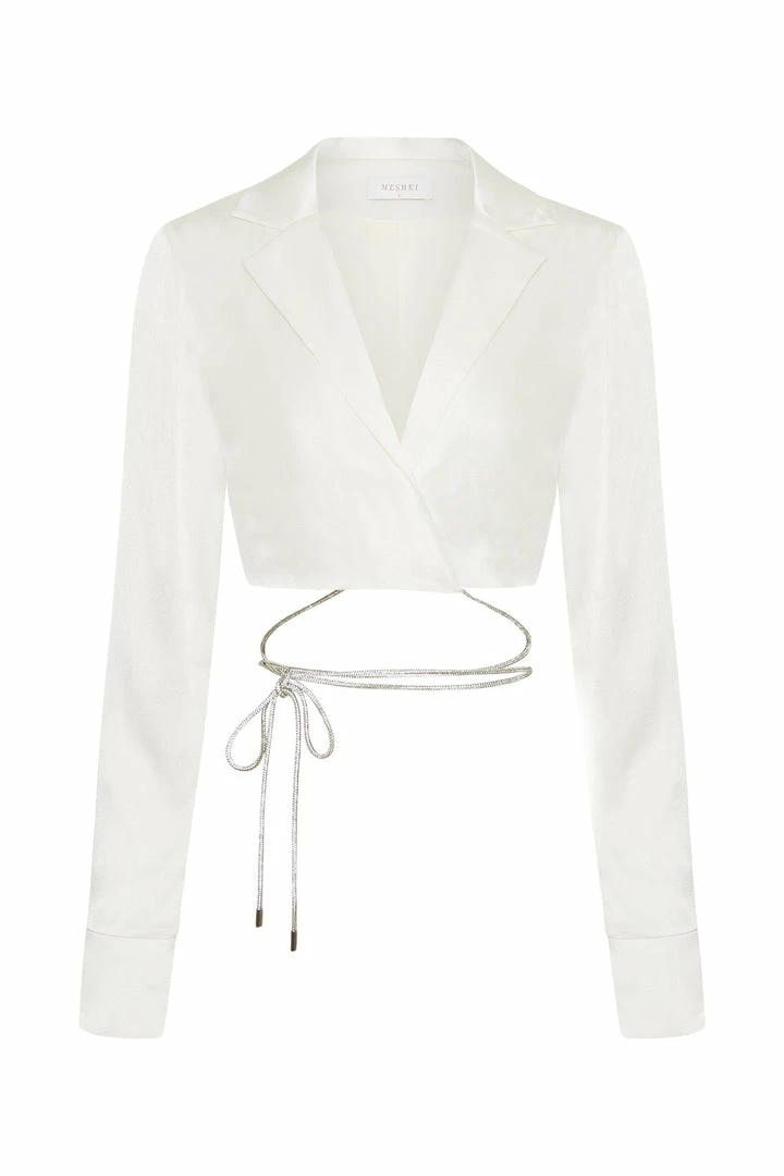 BSD Talulah Diamante Rope Shirt - White 6 BSD Talulah Diamante Rope Shirt - White