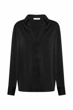 WNT All Tops Emelie Satin Shirt - Black