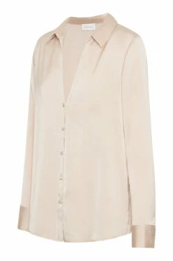 WNT All Tops Emelie Satin Shirt - Champagne