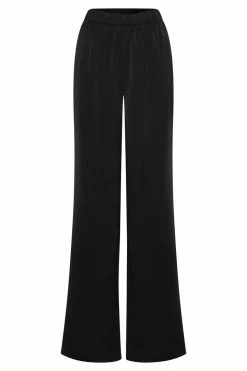 WNT All Bottoms Emelie Satin Pants - Black