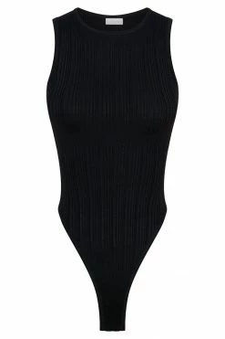 EMS All Tops Louisa Recycled Sleeveless Knit Bodysuit - Black