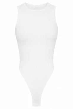 EMS All Tops Louisa Recycled Sleeveless Knit Bodysuit - White