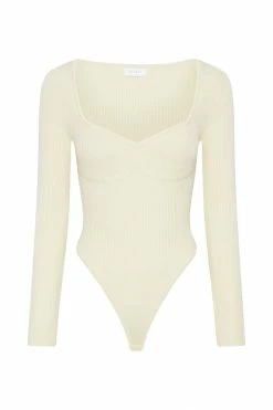EMS All Tops Rinna Recycled Knit Scoop Neck Bodysuit - Cream 13 EMS All Tops Rinna Recycled Knit Scoop Neck Bodysuit - Cream