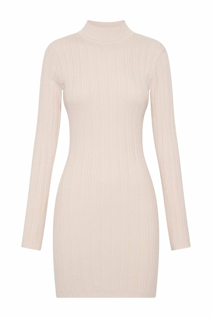EMS DRESSES Layla Recycled Knit Mini Dress - Stone 7 EMS DRESSES Layla Recycled Knit Mini Dress - Stone