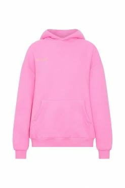 QNG Bree Oversized Fleeceback Hoodie - Candy Pink Two Piece Sets