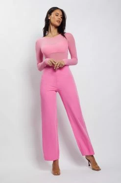 WXI Blaire Mesh Long Sleeve Bodysuit - Pink 8 WXI Blaire Mesh Long Sleeve Bodysuit - Pink