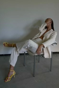 LFS Brandy Ankle Strap Heels - Bright Yellow Soulmate Collection