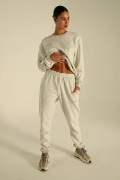 QNG Sweaters & Hoodies Jesy Loopback Oversized Jogger - Grey Marle