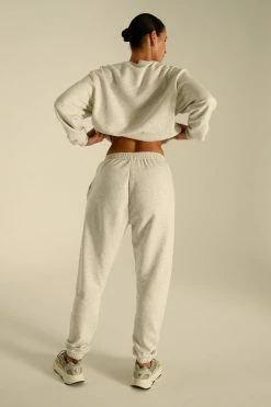 QNG Sweaters & Hoodies Jesy Loopback Oversized Jogger - Grey Marle