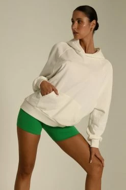 QNG Sweaters & Hoodies Monika Loopback Oversized Hoodie - White